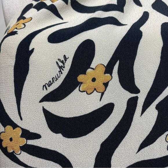 Nanushka Black and Cream Floral Blouse - Picture 10 of 16